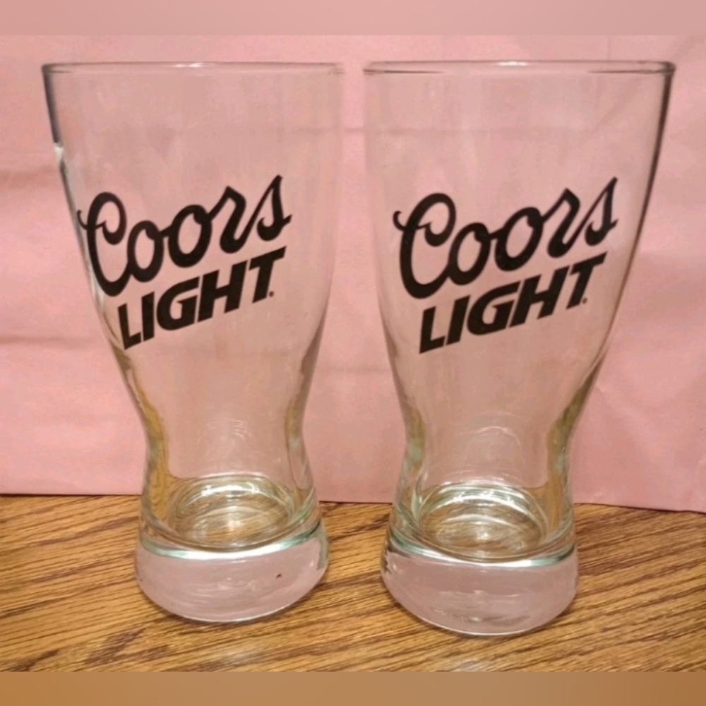 Coors Light Beer Glasses 5.5" Set Of 2